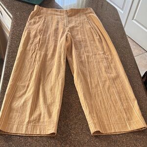 BIMBA YLOLA LADIES BROWN STRIPE CROP PANTS-8